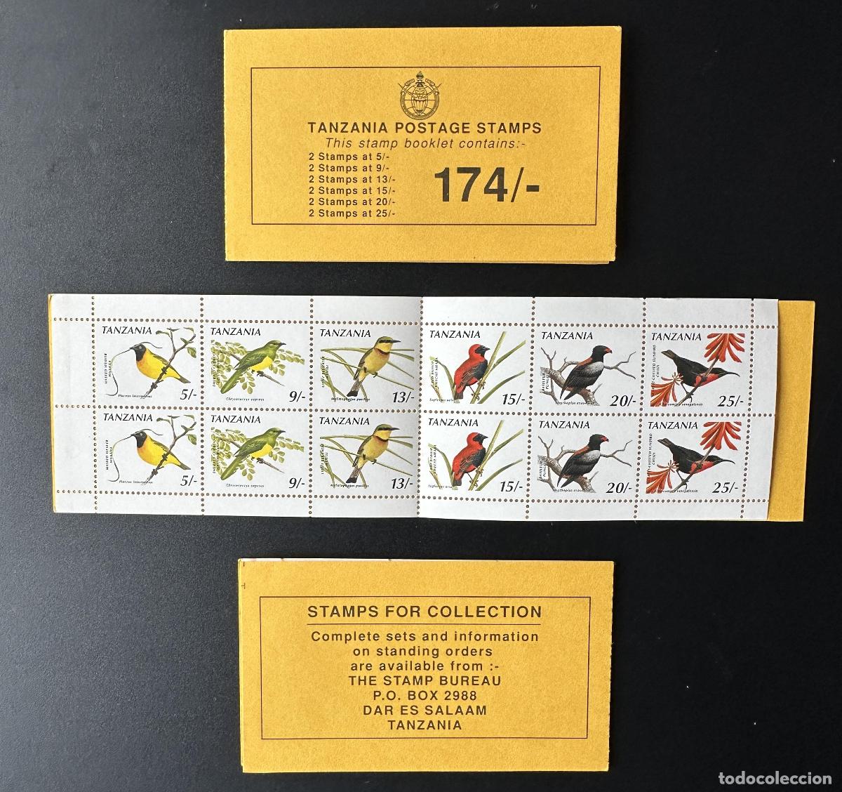 Sellos: Cuadernillo Mi. 735 - 470 MH de Tanzania 1990 Libreto sobre fauna aves p&aacute;jaros y