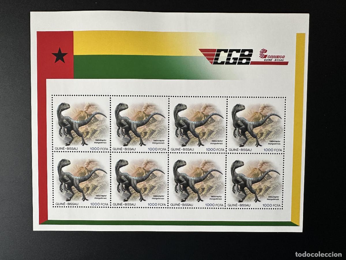 Sellos: Guinea-Bis&aacute;u 2023 Mi.? Dinosaurio velocirraptor personalizado