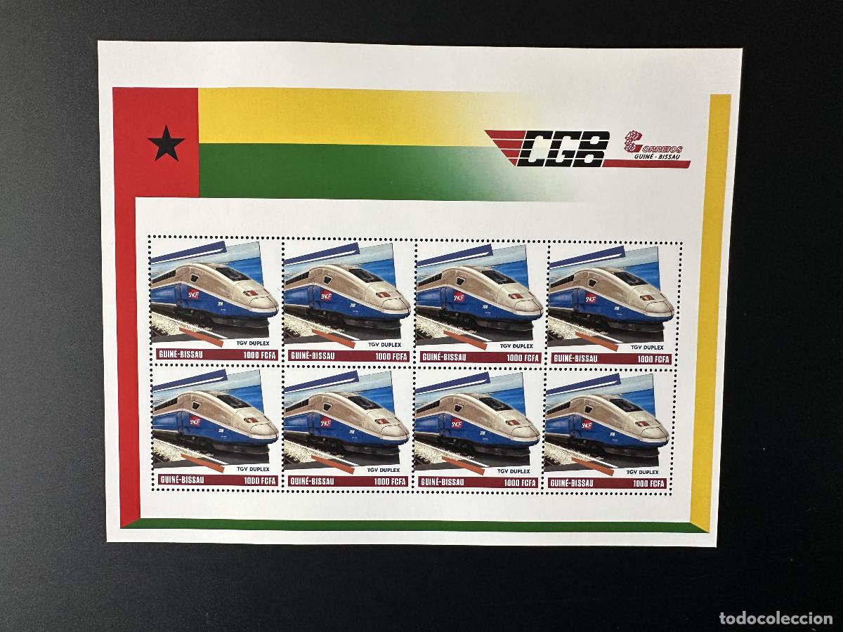 Sellos: Guinea Guinea-Bis&aacute;u 2023 Mi.? Tren TGV personalizado | Ferrocarriles Eisenbahn