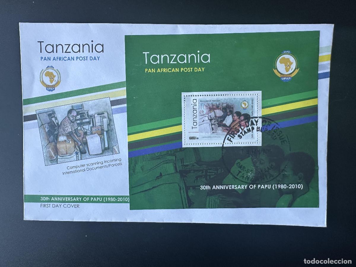 Sellos: Tanzania 2010 Mi. Bl. 631 FDC Primer d&iacute;a PAPU UPAP del Correo Panafricano