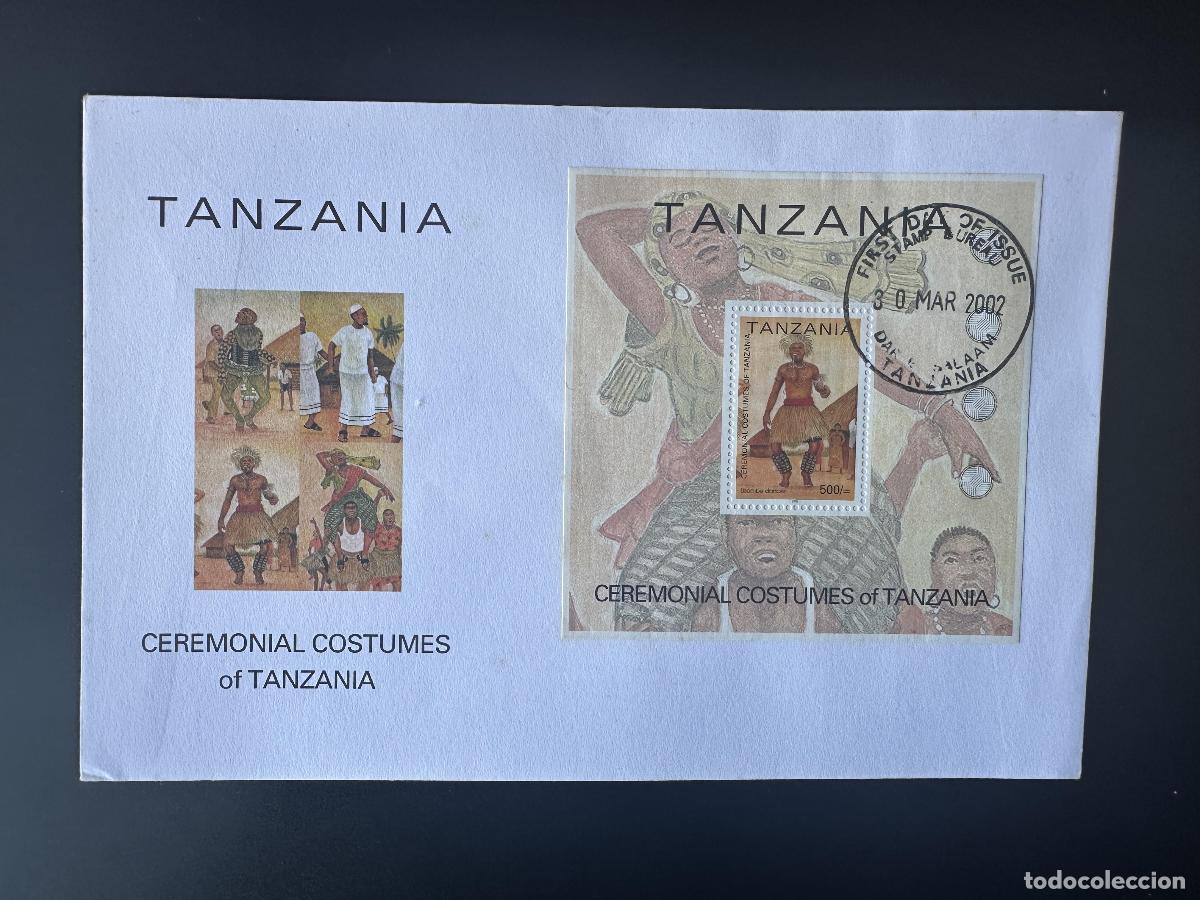 Sellos: Tanzania 2002 Mi. Disfraces para ceremonia del primer d&iacute;a de Bl. 537 FDC Trachten