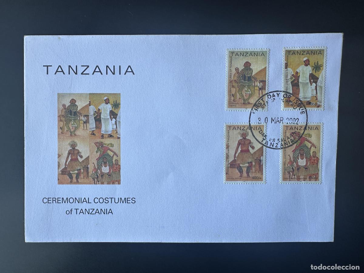 Sellos: Tanzania 2002 Mi. 4058 - 4061 FDC Disfraces para ceremonia del primer d&iacute;a Trachten