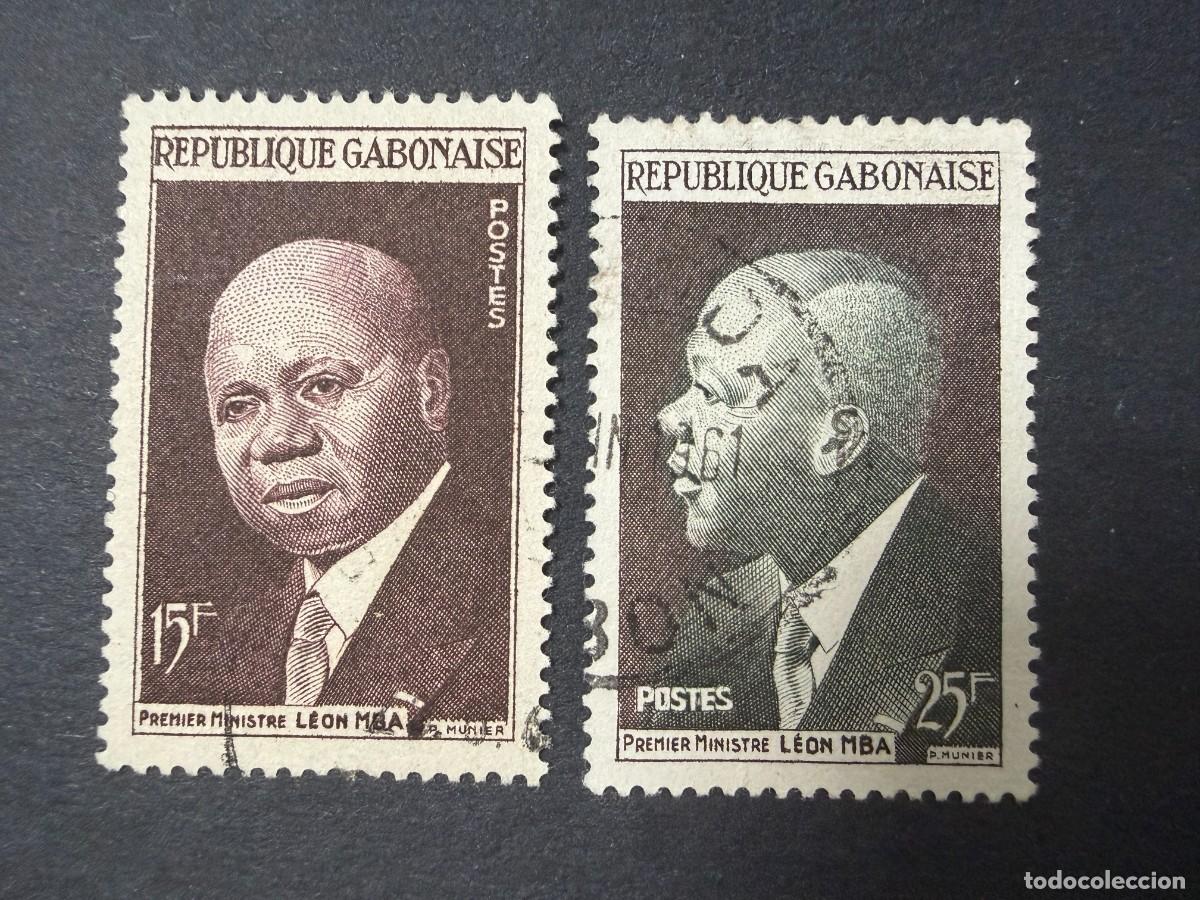 Sellos: GAB&Oacute;N, 1959. YVERT 147/48. LEON MBA. USADOS.