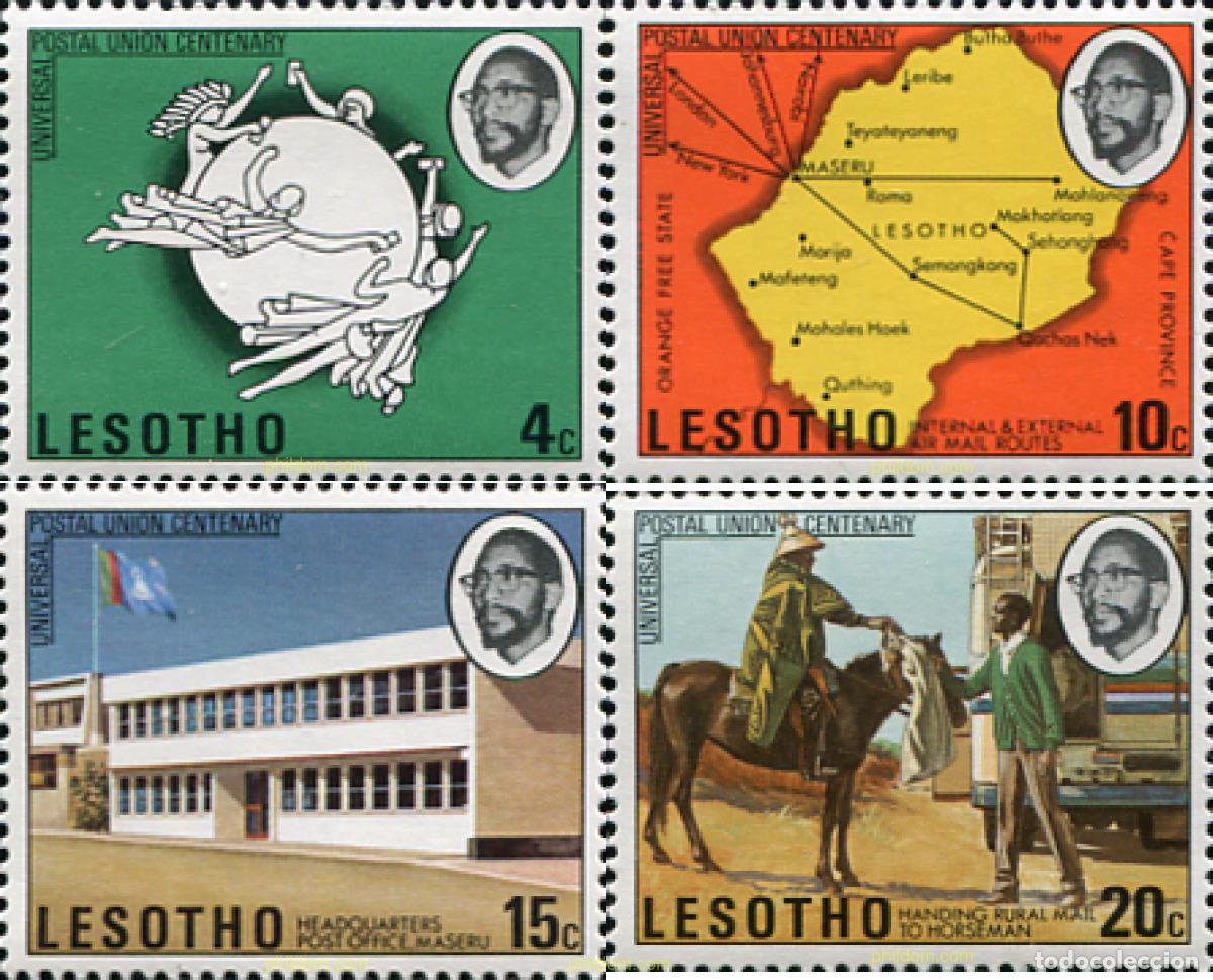 Sellos: 45306 MNH LESOTHO 1974 CENTENARIO DE LA UNION POSTAL UNIVERSAL