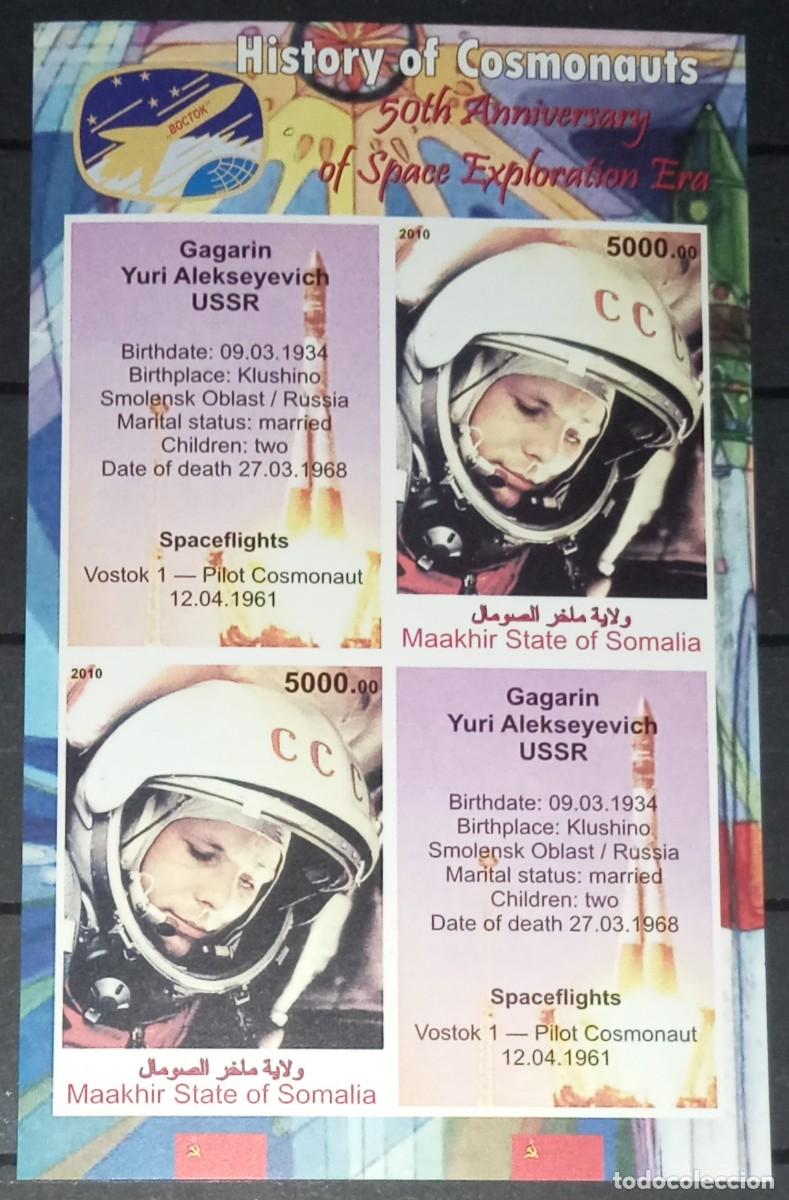 Sellos: SOMALIA 2010 SHEET MNH IMPERF YURI GAGARIN ESPACIO SPACE ESPACE ASTRONAUTAS ASTRONAUTS ASTRONAUTES