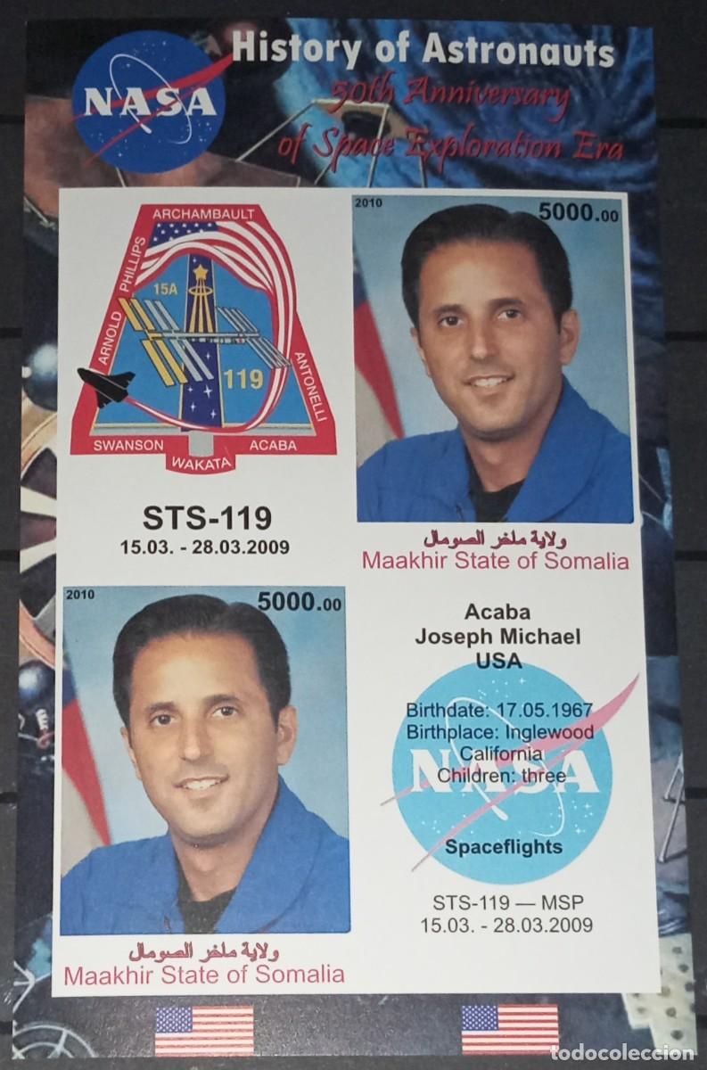 Sellos: SOMALIA 2010 SHEET MNH IMPERF JOSEPH ACABA ESPACIO SPACE ESPACE ASTRONAUTAS ASTRONAUTS ASTRONAUTES