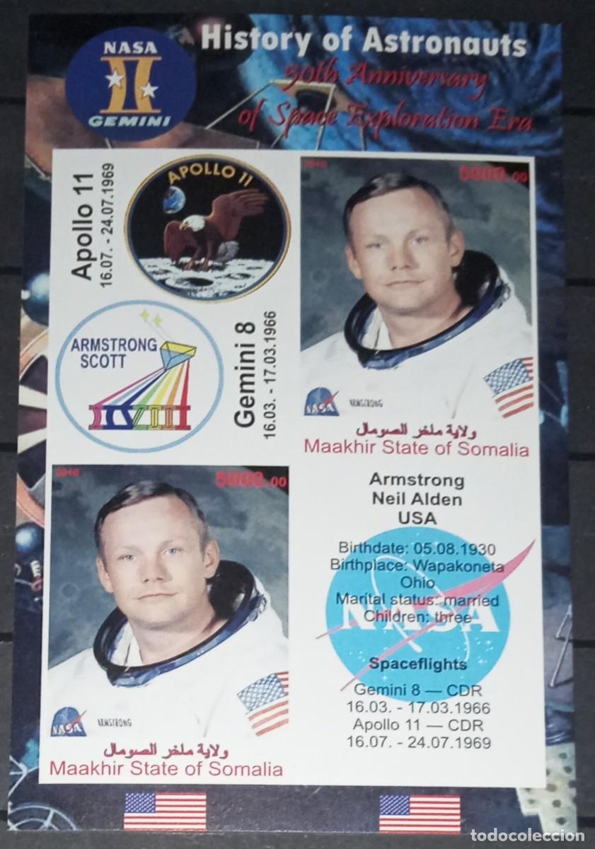 Sellos: SOMALIA 2010 SHEET MNH IMPERF ARMSTRONG APOLLO 11 ESPACIO SPACE ESPACE ASTRONAUTAS ASTRONAUTS