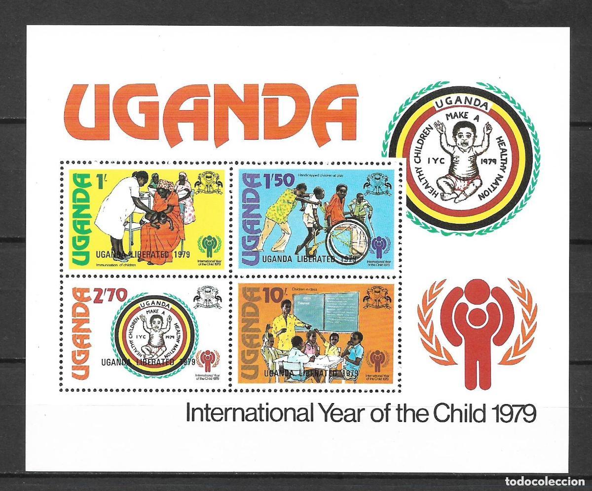 Sellos: uganda 1979 scott 226a a&ntilde;o internacional del ni&ntilde;o ** mnh - 31/12