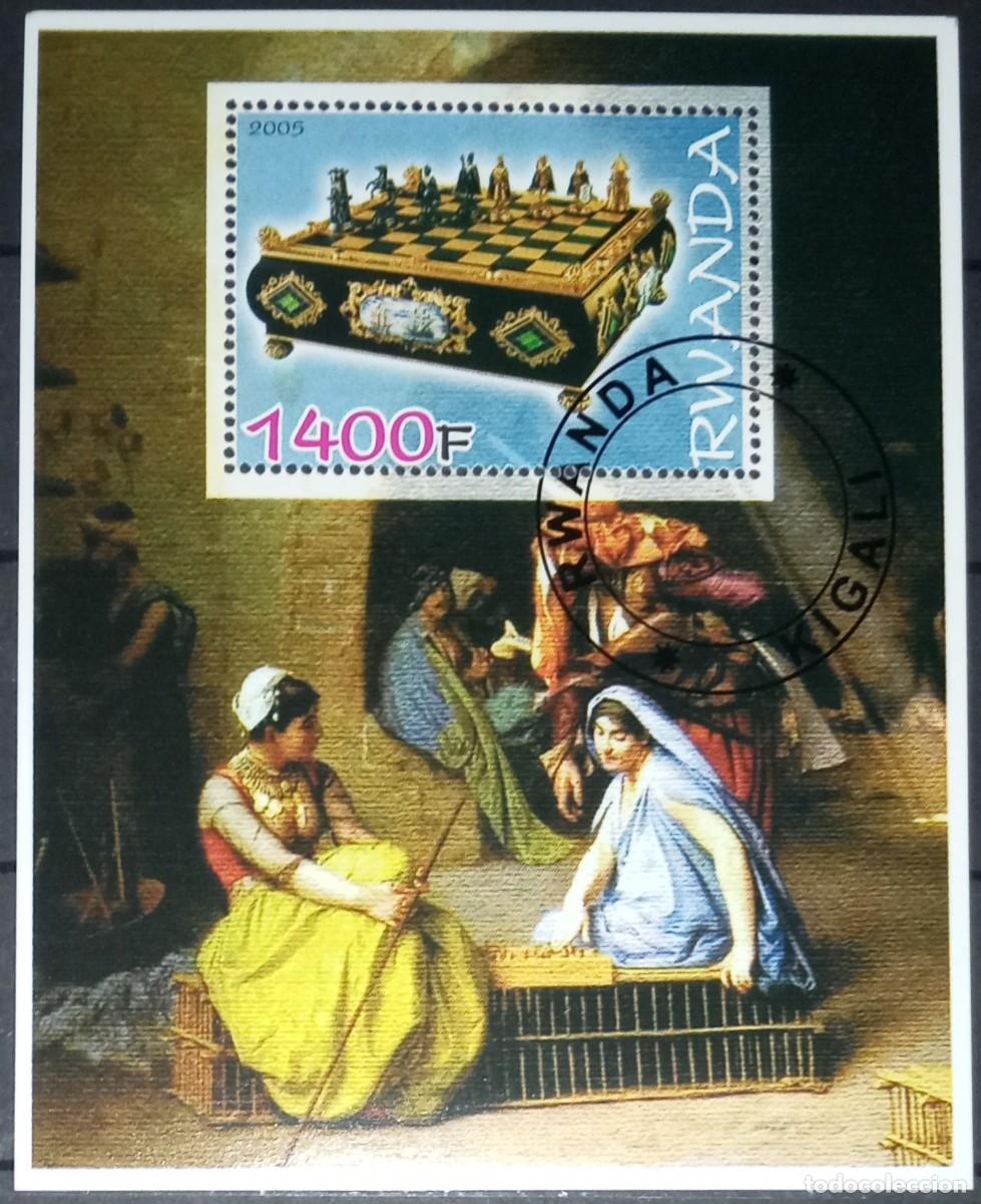 Selos: RWANDA 2005 SHEET MNH USED CHESS AJEDREZ SCHACH XADREZ ECHECS SCACCHI ARTE PINTURAS ART PAINTINGS