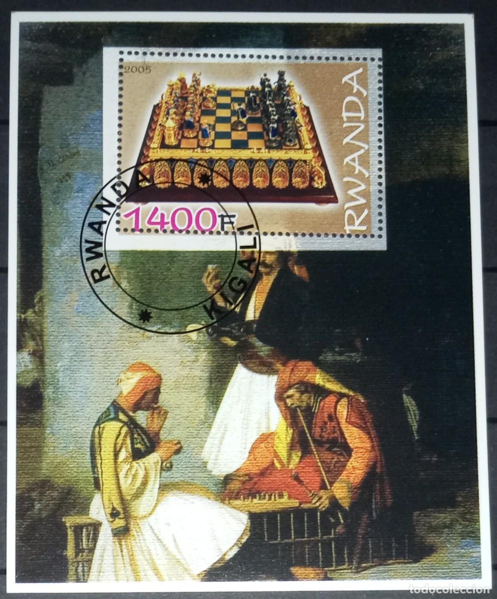 Timbres: RWANDA 2005 SHEET MNH USED CHESS AJEDREZ SCHACH XADREZ ECHECS SCACCHI ARTE PINTURAS ART PAINTINGS