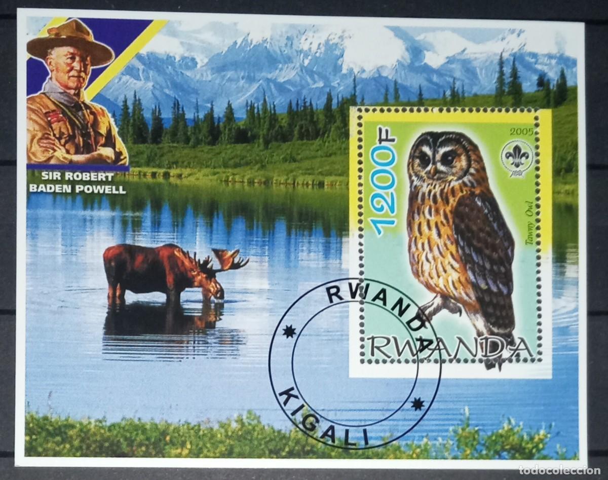 Selos: RWANDA 2005 SHEET MNH USED BADEN POWELL FAUNA RENOS OWLS CHOUETTES HIBOUX EULEN BUHOS LECHUZAS AVES