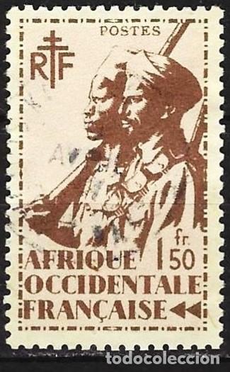 Sellos: &Aacute;frica occidental francesa (AOF) 1945 - Mi 13 - YT 13 - Soldado de infanter&iacute;a