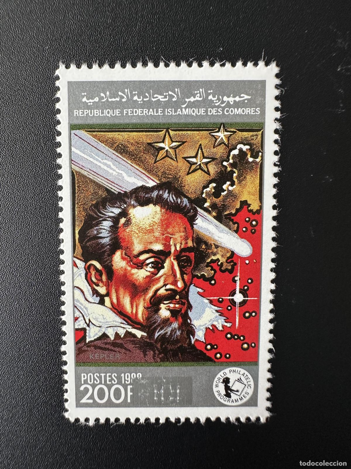 Sellos: Comoras 1996 Mi. 1127 200+10F Johannes Kepler Astronom&iacute;a espacial sobrecargada