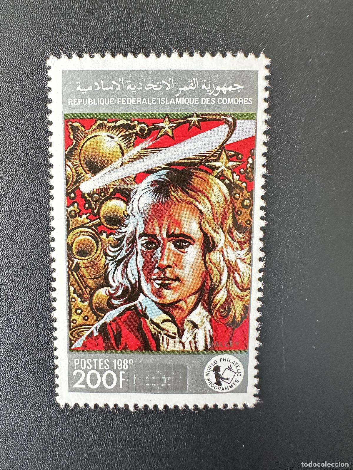 Sellos: Comoras 1996 Mi. 1128 200+10F Cometa Halley Space Astronomy Overloaded