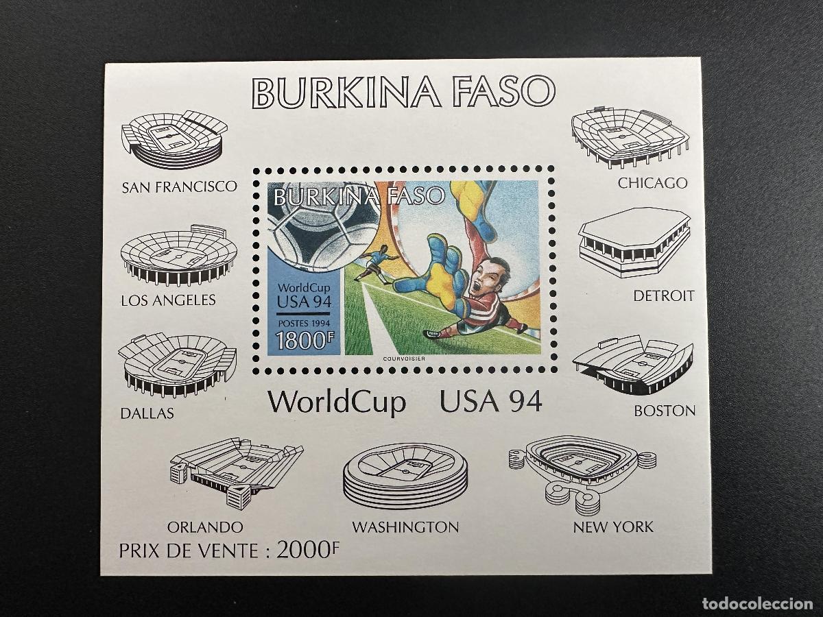 Sellos: Burkina Faso 1994 Mi. Bl. 141 Copa Mundial de F&uacute;tbol EE. UU.