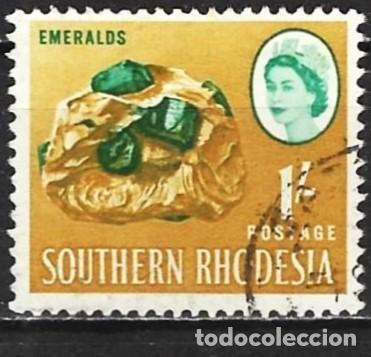 Sellos: Rodesia del Sur 1964 - Mi 101 - YT 100 - Cristales de esmeralda