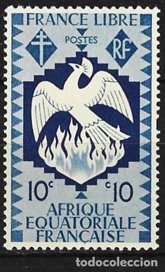 Sellos: &Aacute;frica Ecuatorial francesa (AEF) 1941 - Mi 164 - YT 142 - Phoenix - MNH**