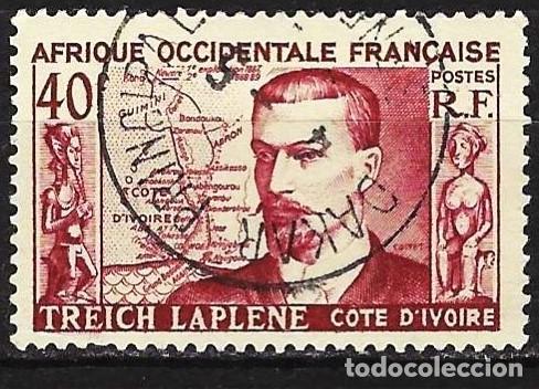 Sellos: &Aacute;frica occidental francesa (AOF) 1952 - Mi 63 - YT 47 - Marcel Treich-Lapl&egrave;ne
