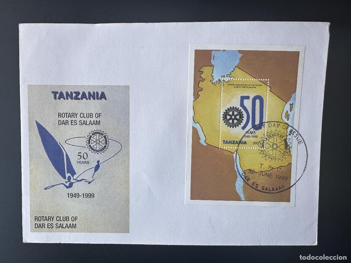 Sellos: Tanzania 1999 Mi. Bl. 458 FDC Primer d&iacute;a del Rotary Club International Dar Es Salaam