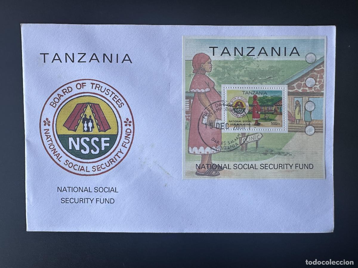 Sellos: Tanzania 2000 Mi. Bl. 527 FDC primer d&iacute;a Fondo Nacional de Seguridad Social (NSSF)