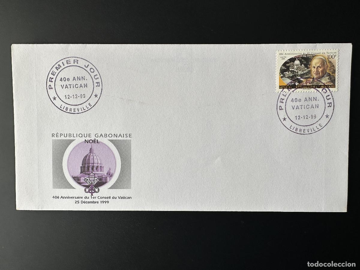 Sellos: Gab&oacute;n 1999 Mi. 1490 FDC Primer d&iacute;a Papa Juan XXIII Vaticano No&euml;l Navidad