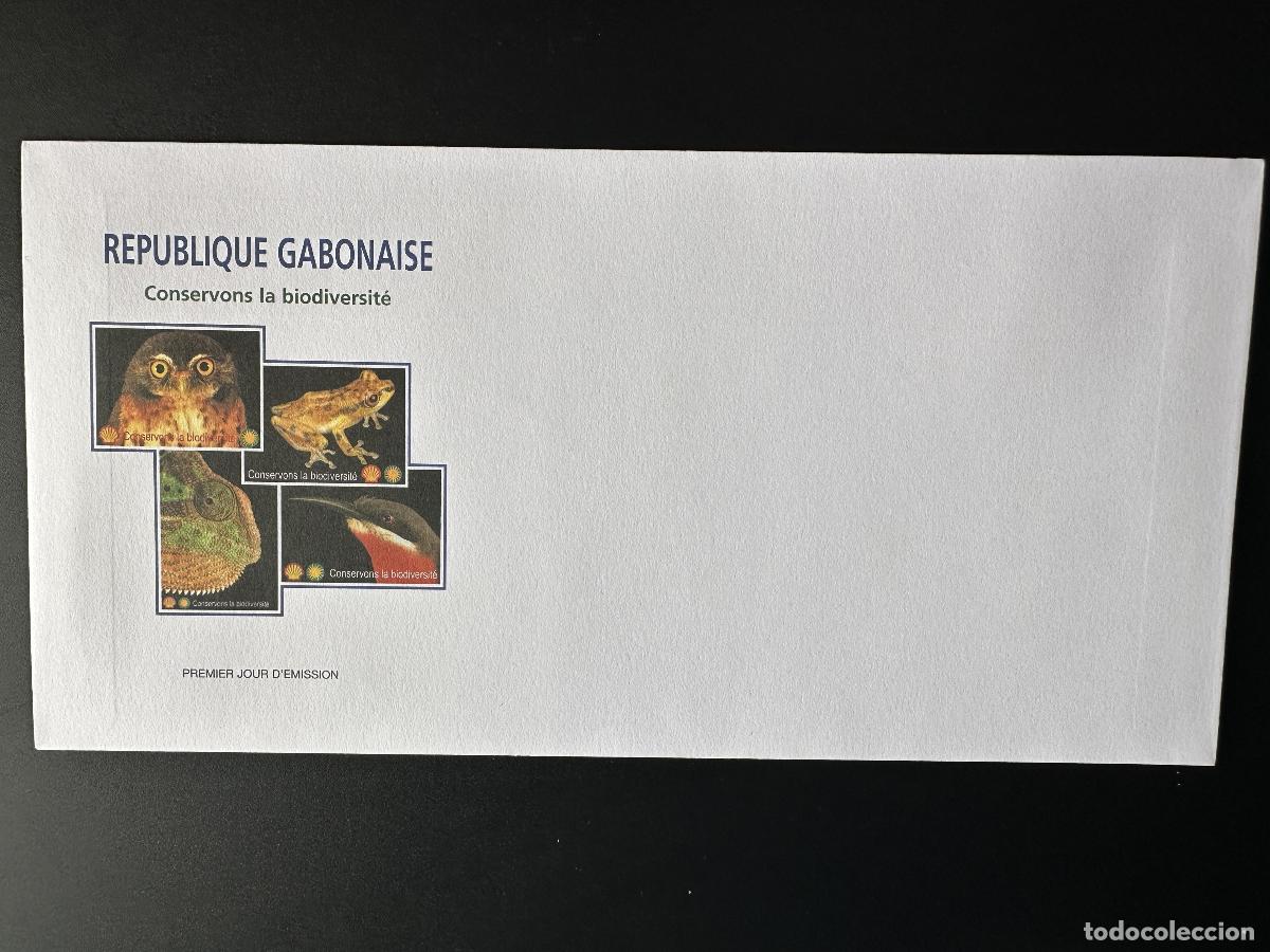 Sellos: Gab&oacute;n 2004 Mi. 1673 - 1676 FDC sin TP Preservemos la biodiversidad Reptil Bird