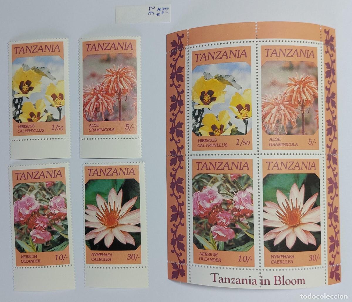 Sellos: Tanzania 1986 Tanzania en Flor, variedad de plantas, ** MNH
