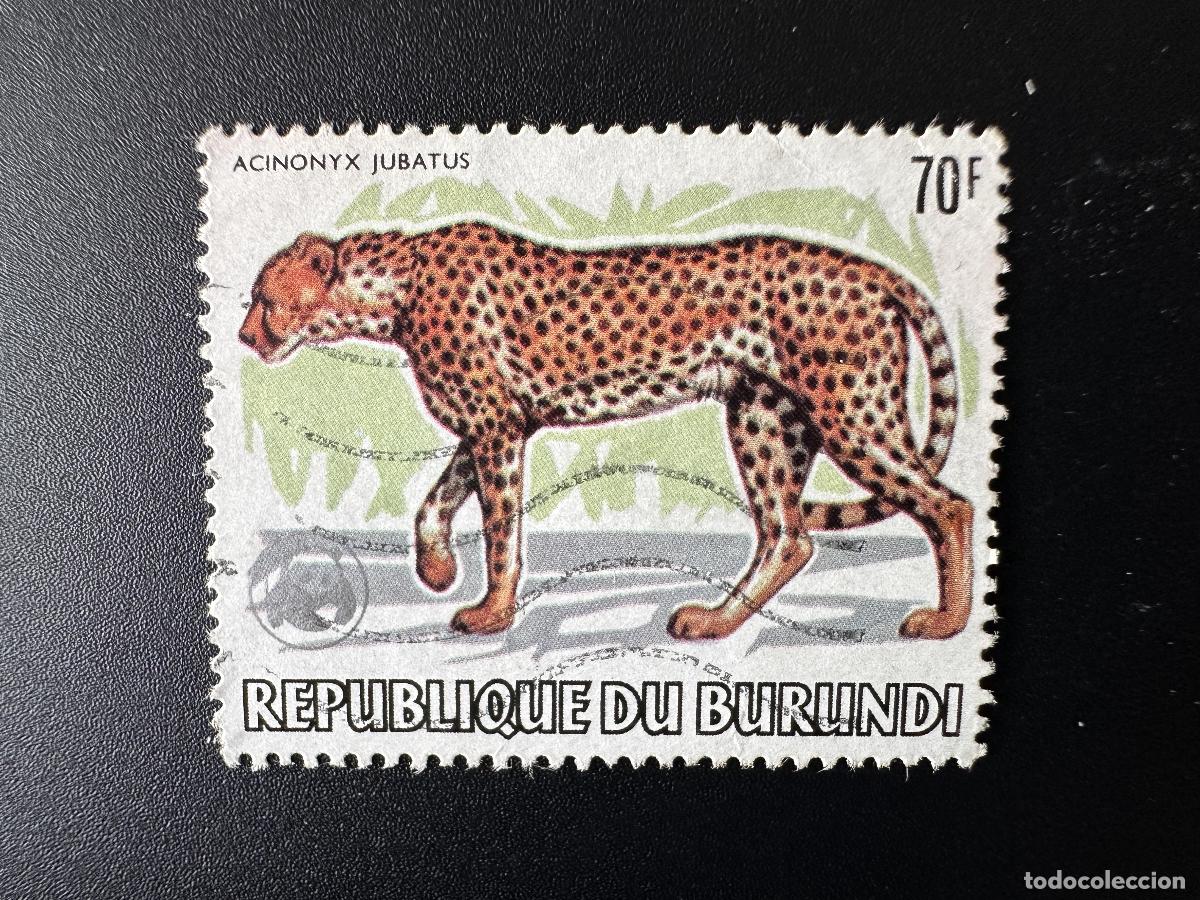 Sellos: Burundi 1983 Mi. 1606 Fauna Pantera Acinonyx jubatus aniquilada