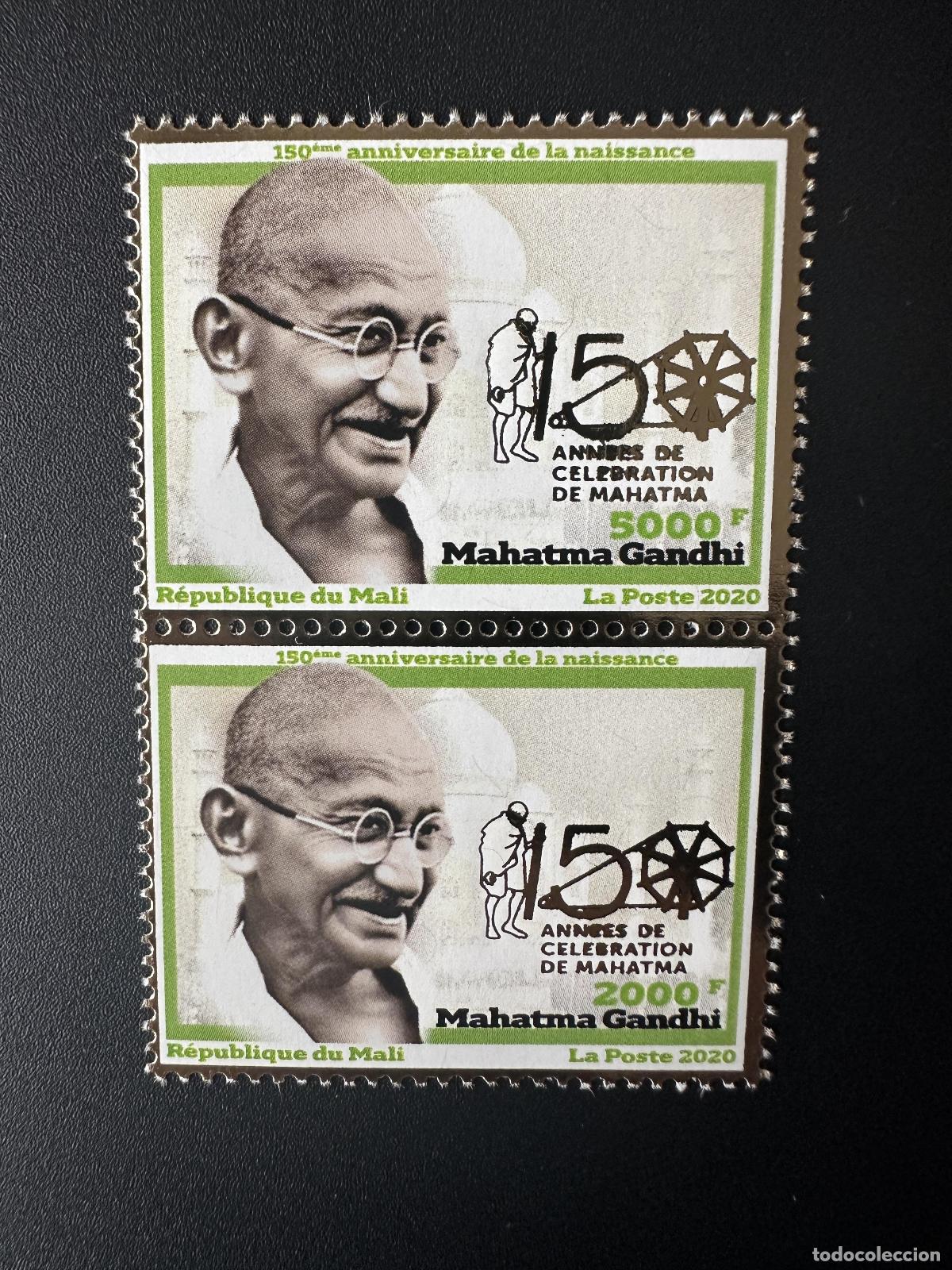 Sellos: Mali mayo de 2020.? Oro contra Mohandas Mahatma Gandhi 150 a&ntilde;os celebraci&oacute;n los en India (pareja)
