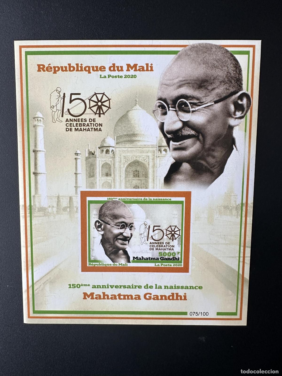 Sellos: Mali 2020 mayo. &iquest;Bl.? ND IMPERF Mohandas Mahatma Gandhi: 150 a&ntilde;os de celebraci&oacute;n en India