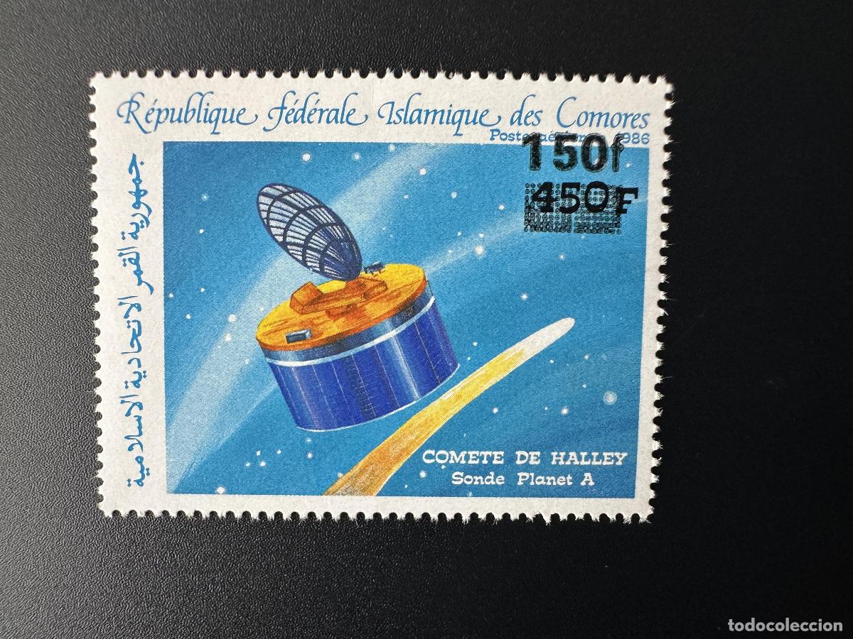 Sellos: Comoras 1992/1993 Mi. 1093 150F Comet Halley Space Overloaded Overprint