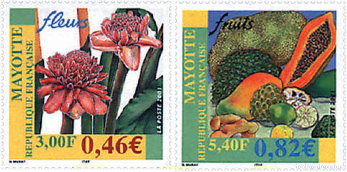 Sellos: 95557 MNH MAYOTTE 2001 FLORES Y FRUTAS