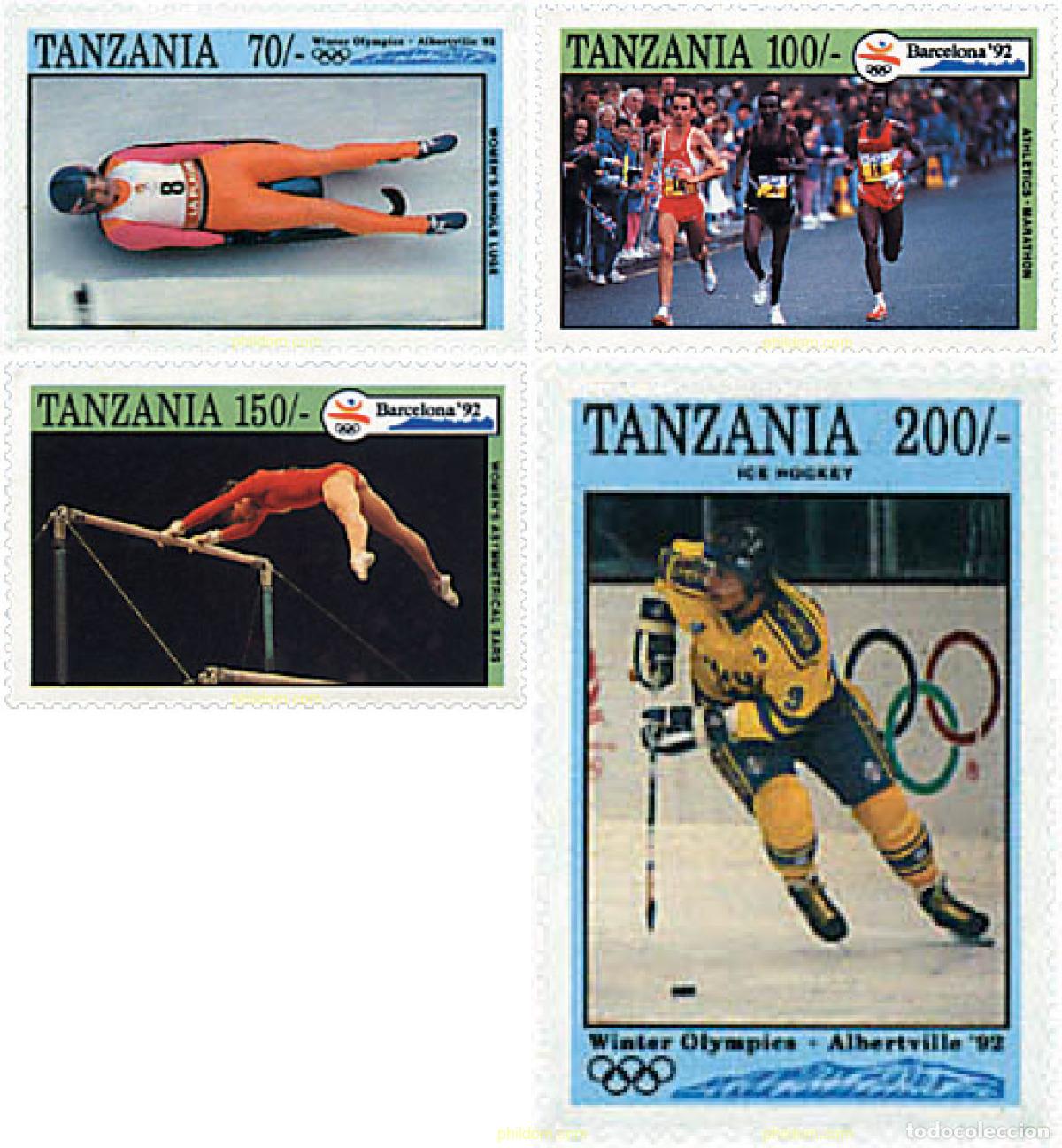 Sellos: 365267 MNH TANZANIA 1992 25 JUEGOS OLIMPICOS VERANO BARCELONA 1992 - 16 JUEGOS OLIMPICOS INVIERNO.