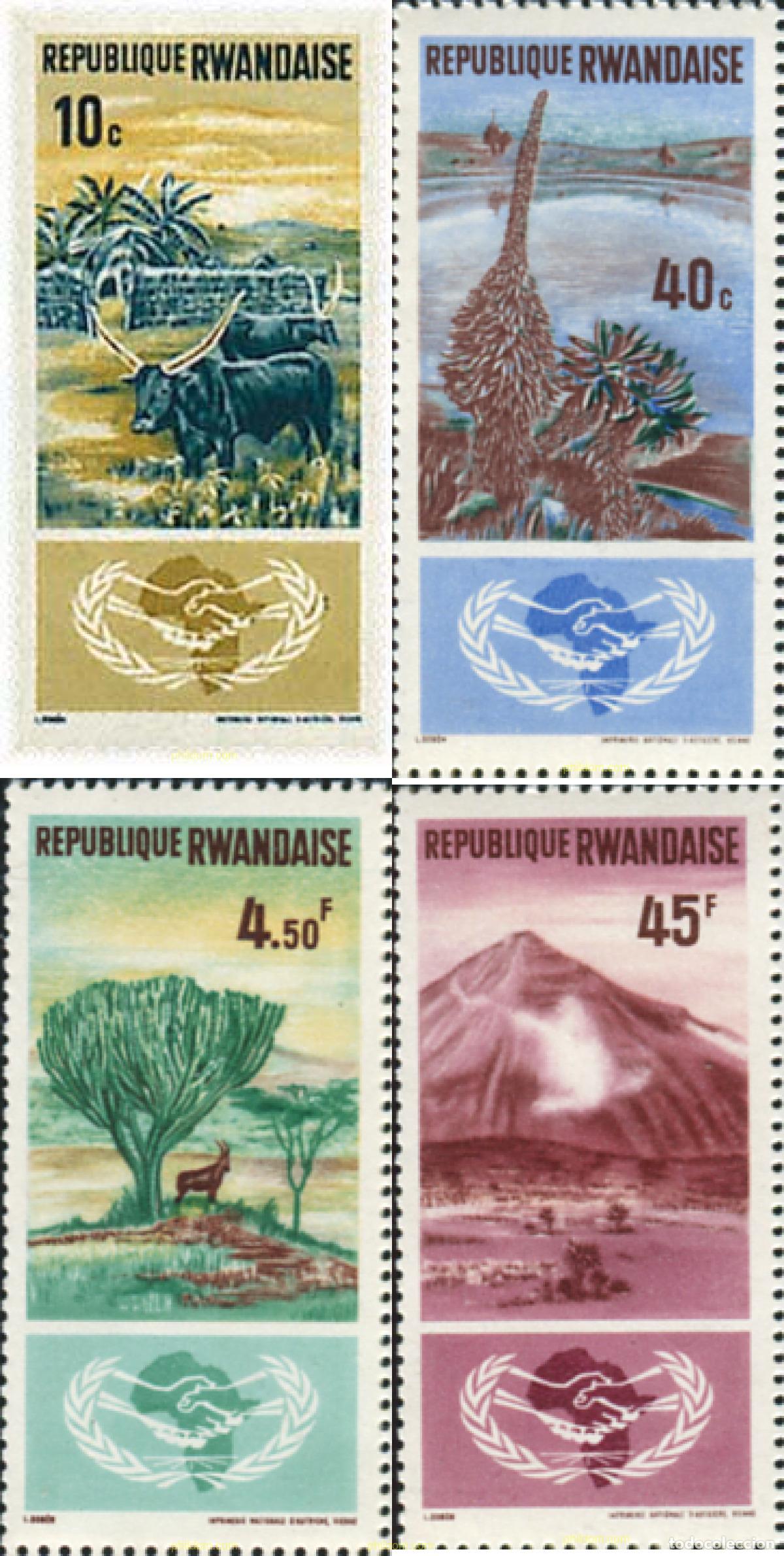 Sellos: 93852 MNH RUANDA 1965 A&Ntilde;O DE LA COOPERACION INTERNACIONAL Y 20 ANIVERSARIO DE LAS NACIONES UNIDAS
