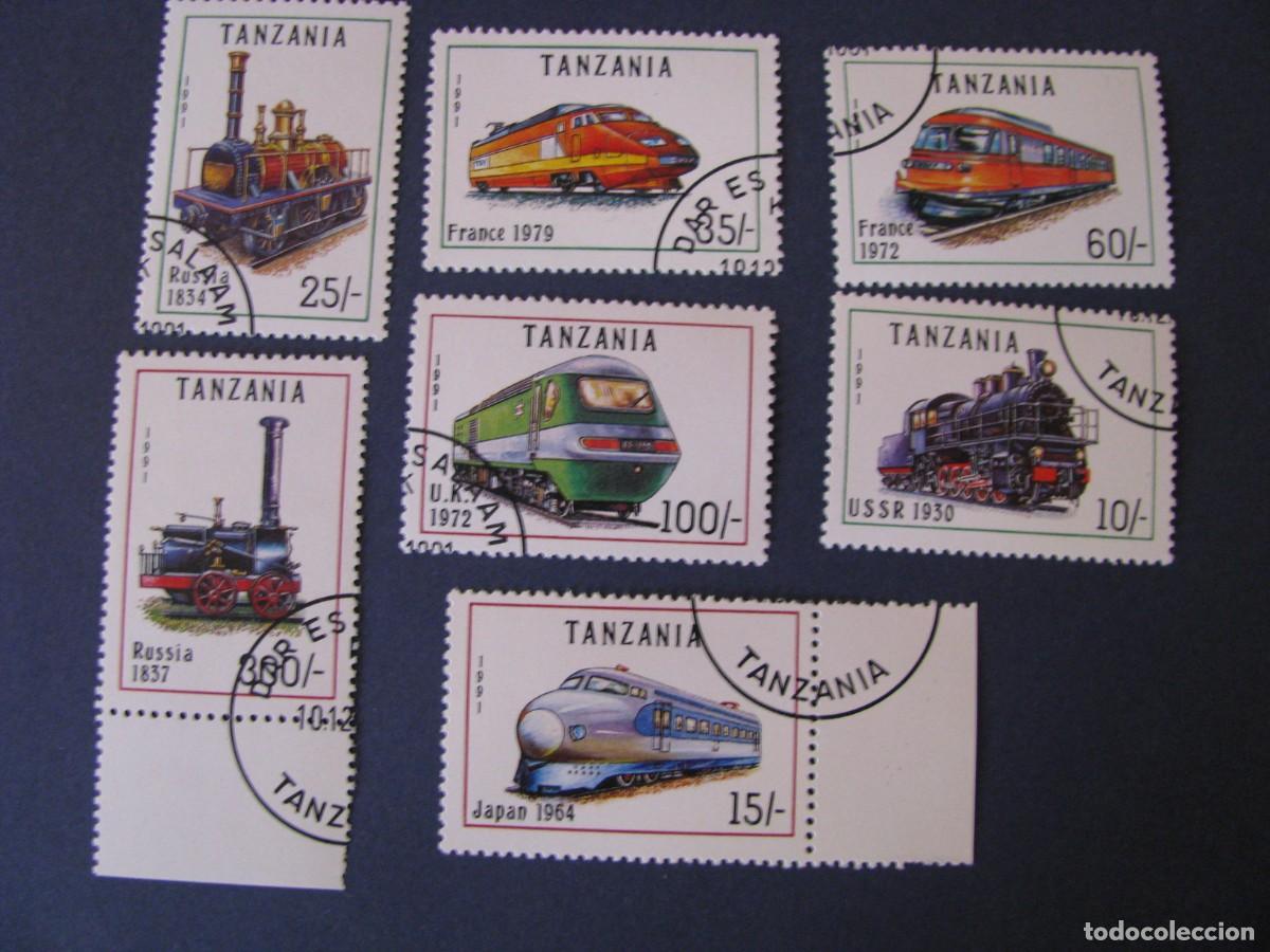 Sellos: SELLOS DE TANZANIA. LOCOMOTORAS, TRENES.