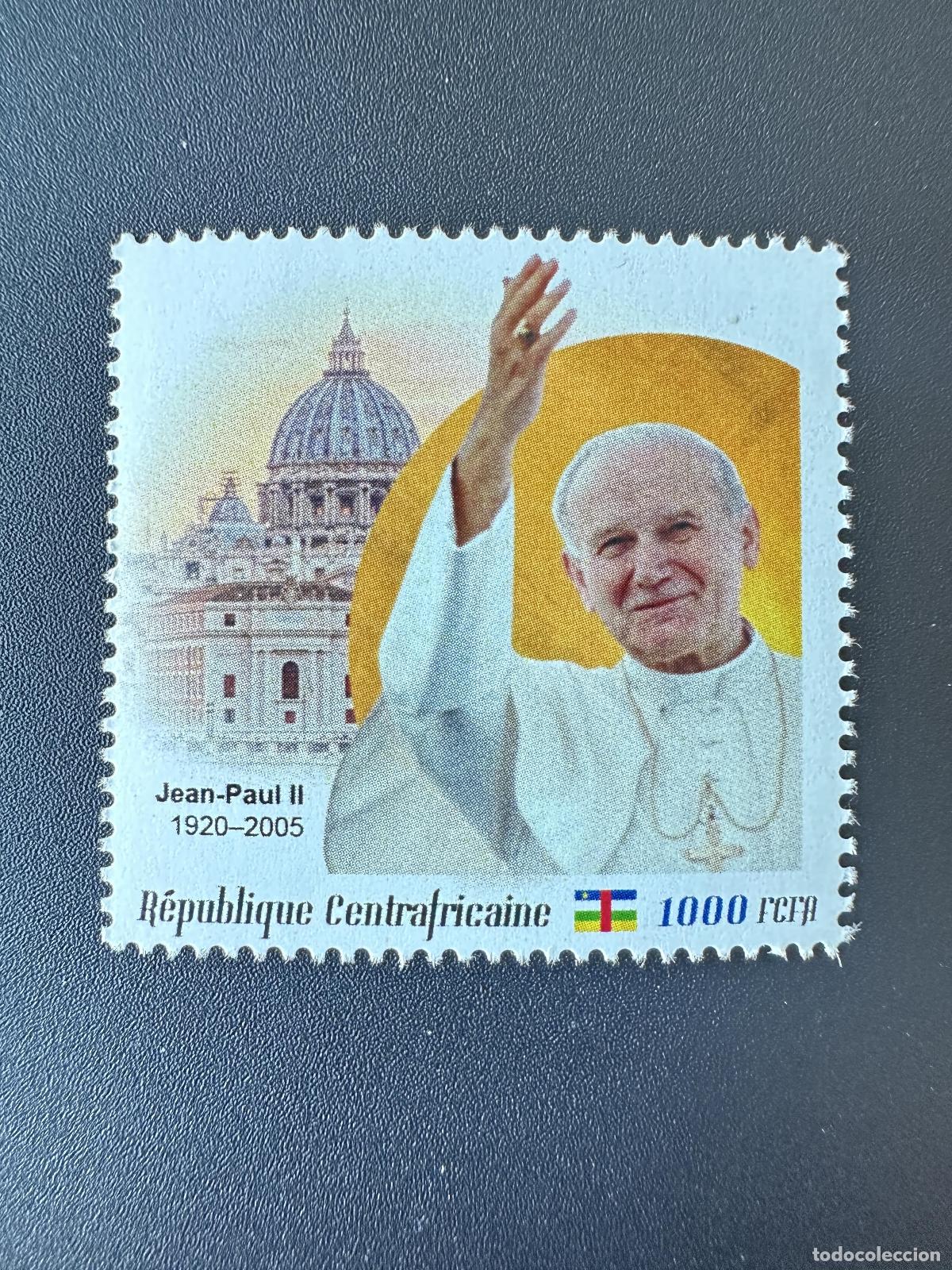 Sellos: Sello centroafricano del 16 al 29 de mayo 2023 personalizado Papa Juan Pablo II