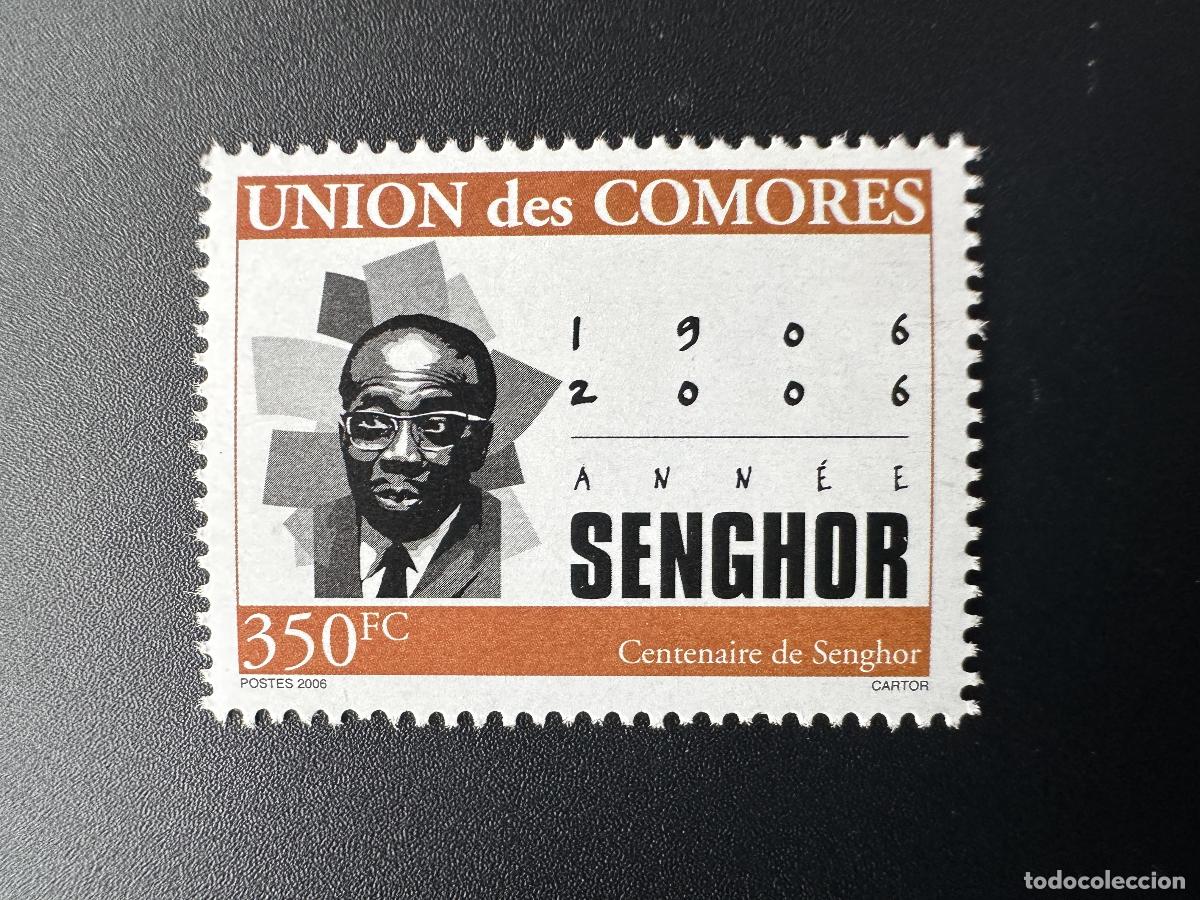 Sellos: Comoras 2007 Mi.? 350F marr&oacute;n Leopold Sedar Senghor Presidente 1906 Senegal