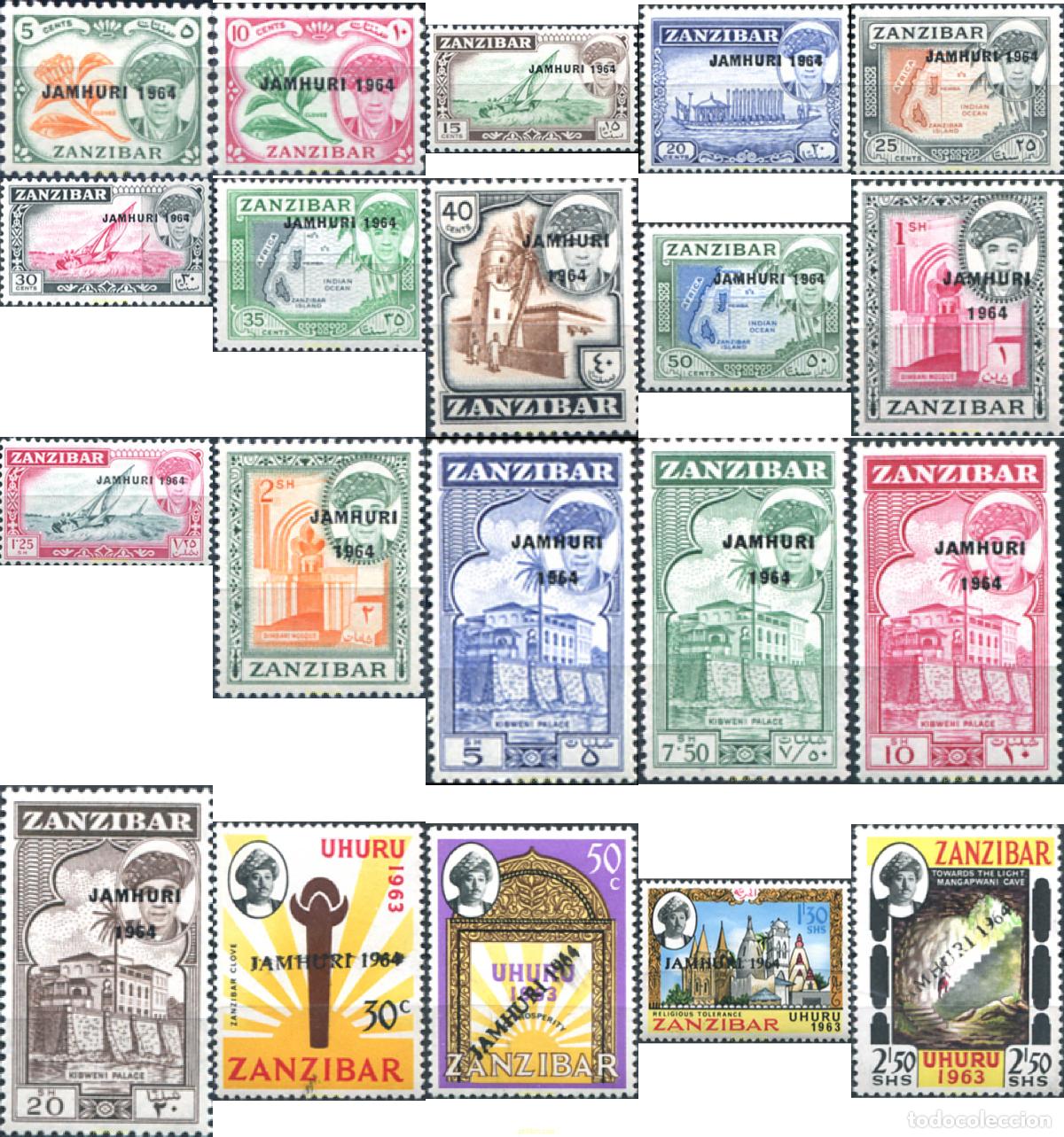 Sellos: 34233 MNH ZANZIBAR 1964 SERIE BASICA