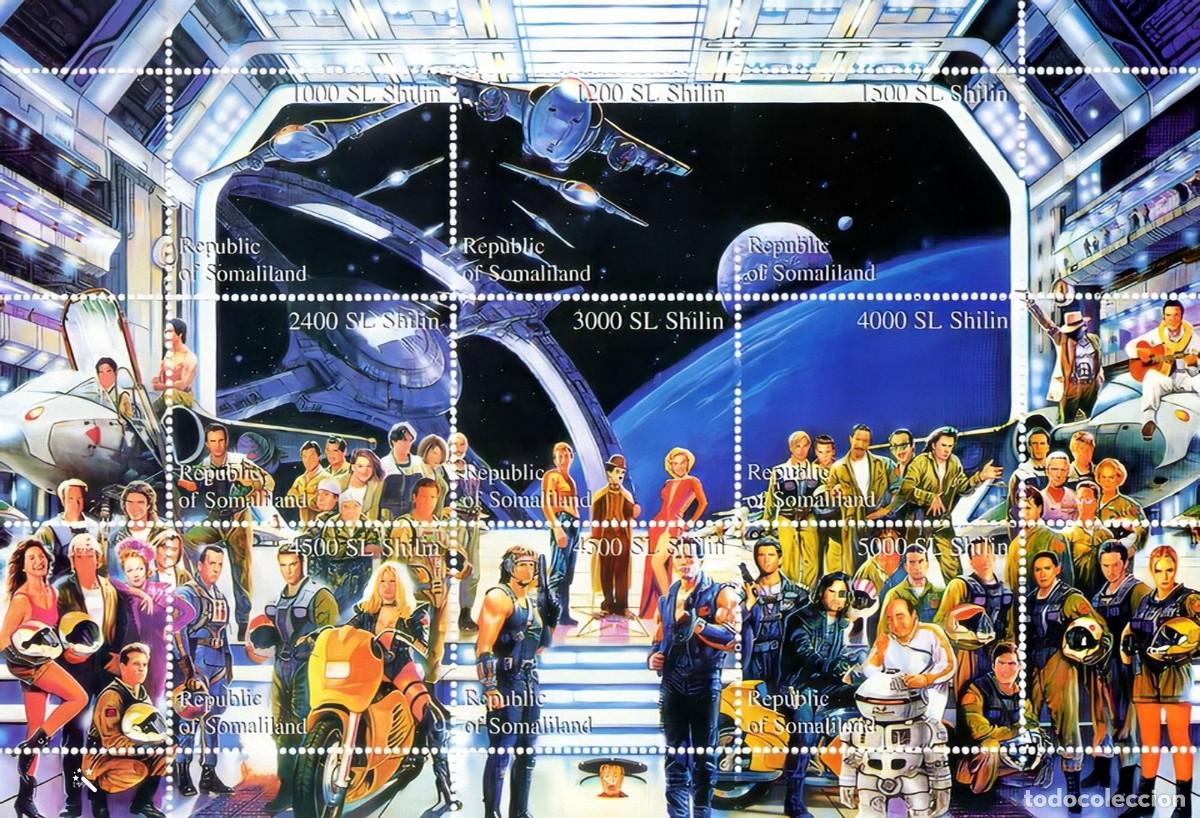 Sellos: SOMALILAND 1999 SHEET MNH STAR WARS MARILYN MONROE CHARLES CHAPLIN CINE CINEMA ACTORES ACTRICES