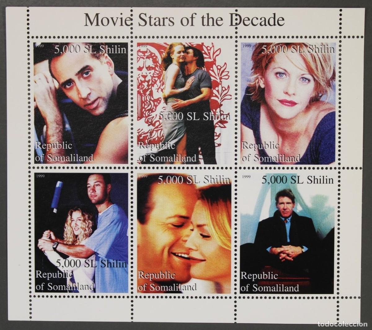 Sellos: SOMALILAND 1999 SHEET MNH STARS CINEMA ACTORS ACTRESSES ESTRELLAS DE CINE ACTORES ACTRICES