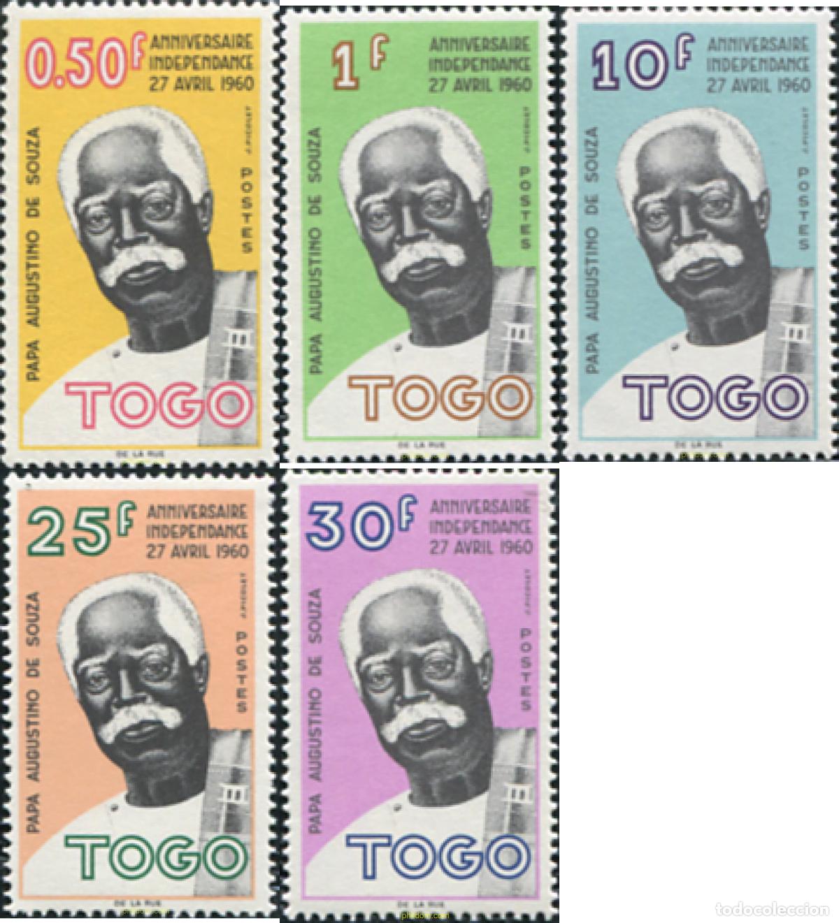 Sellos: 263122 MNH TOGO 1961 ANIVERSARIO DE LA INDEPENDENCIA