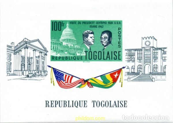 Sellos: 263290 MNH TOGO 1962 VISITA DE SYLVANUS OLYMPIO EN LOS ESTADOS UNIDOS