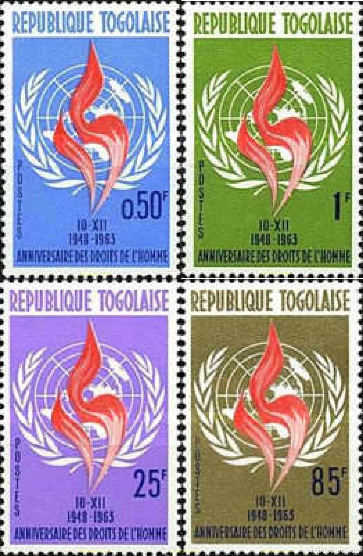 Sellos: 365521 MNH TOGO 1963 DECLARACION DE LOS DERECHOS HUMANOS