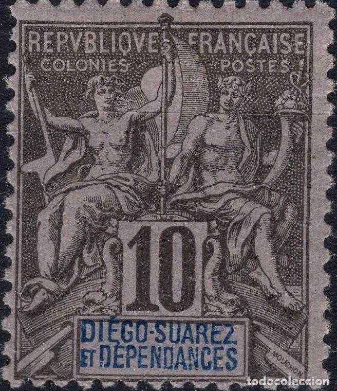Sellos: DIEGO SUAREZ 1893 STAMP MICHEL FR-DS 42