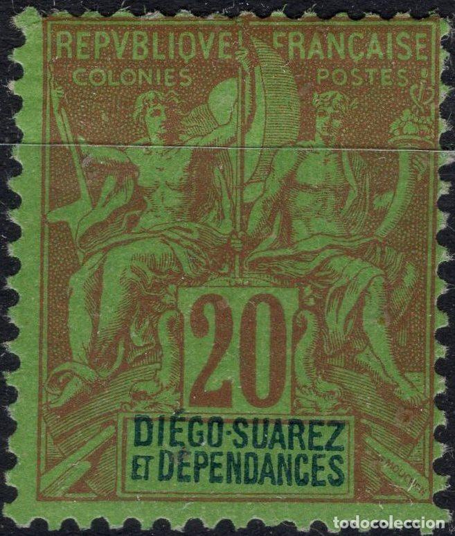 Sellos: DIEGO SUAREZ 1893 STAMP MICHEL FR-DS 44