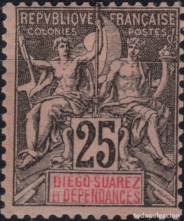 Sellos: DIEGO SUAREZ 1893 STAMP MICHEL FR-DS 45