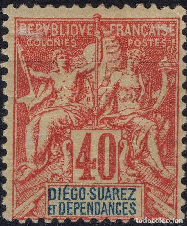 Sellos: DIEGO SUAREZ 1893 STAMP MICHEL FR-DS 47