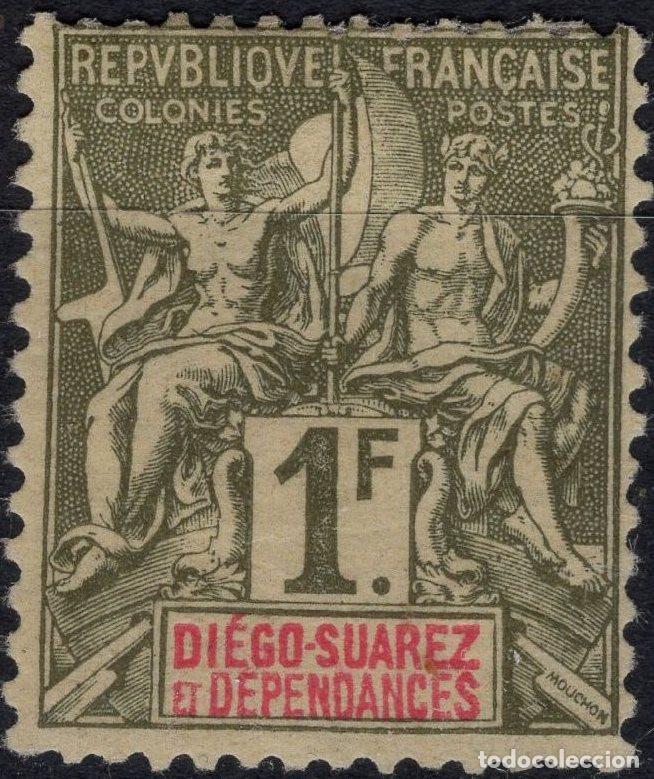 Sellos: DIEGO SUAREZ 1893 STAMP MICHEL FR-DS 50