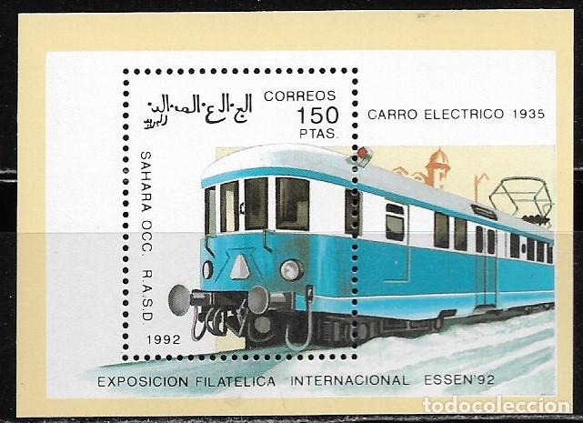 Sellos: SAHARA OCCIDENTAL 1992, HOJA BLOQUE TRANVIA. MNH.