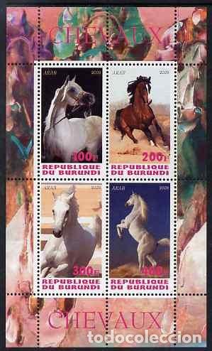 Sellos: BURUNDI 2009 SHEET MNH HORSES CABALLOS CHEVAUX CAVALOS PFERDEN CAVALLI